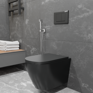 Подвесной унитаз Charus Estella Rimless EWC700-121B безободковый чёрный